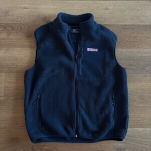 Vineyard Vines Navy Blue Sherpa Vest Size Medium